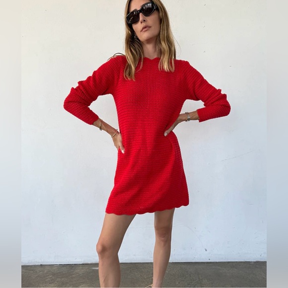 Ciao Lucia Faro Red Crochet Dress - Picture 1 of 13